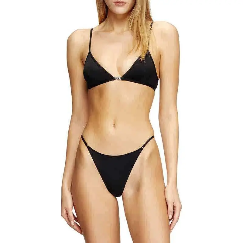 DIESEL D String Dnm Oval D Plaque Thong-1
