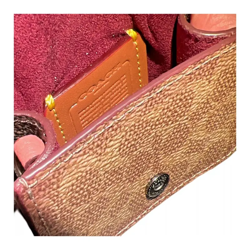 COACH Leather Bag Charm Bag Merch Mini Women's Pink-4