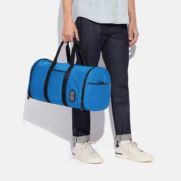 COACH Patchwork Cow Leather Shoulder Bag Crossbody Bag Handbags Large Size Men's Blue-3