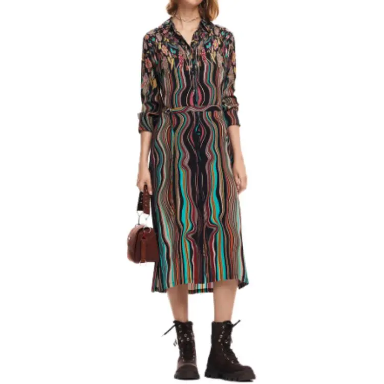 Desigual Long Sleeved Dress Women's Multicolor-2