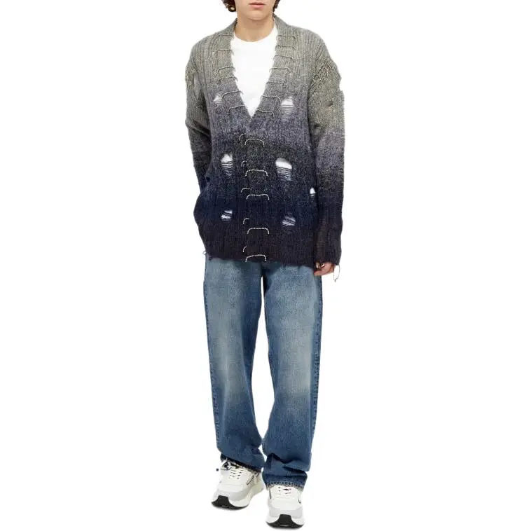 OFF WHITE Distressed Knitted Cardigan-2