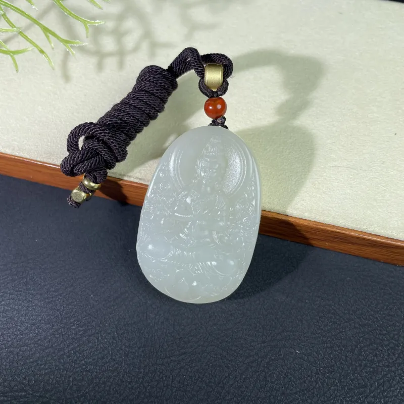 BUDOUXIAOAI Pendants White Jade/Pale Greenish White Jade Unisex-3