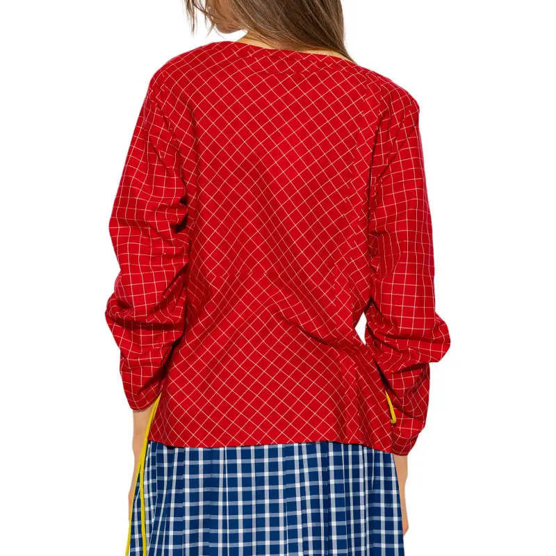 TORY BURCH Check-print Ruched Top-4