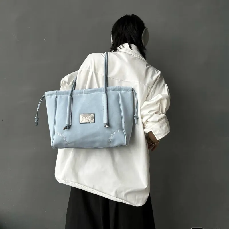Lee Fabric, PU Crossbody Bag, Shoulder Bag, Handbag Large Size Women's Light Blue-1