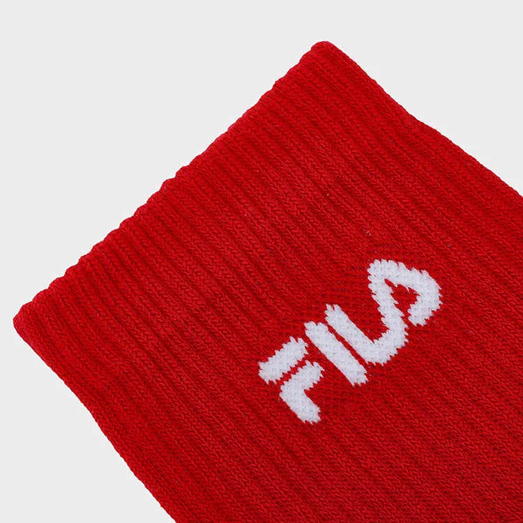 FILA ORIGINALE Mid Calf Socks Men's 1 Pack Legend Red-3