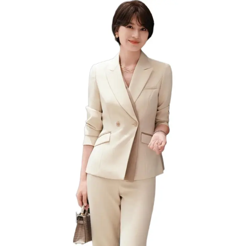 ONE SHALLOW Business Suits Women's Beige-2