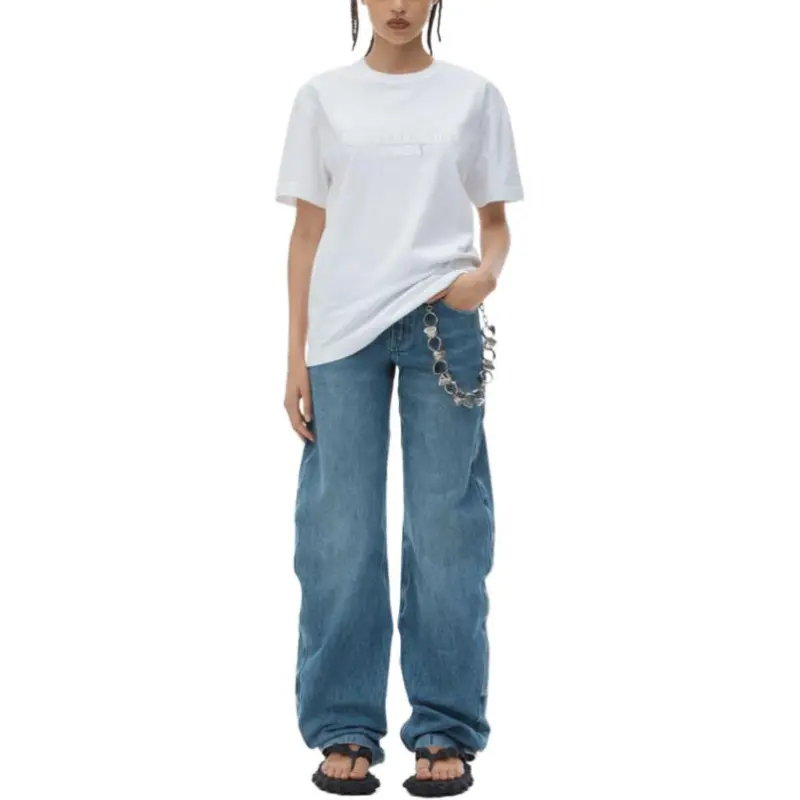 Alexander Wang Distressed Logo Short Sleeve Tee-1