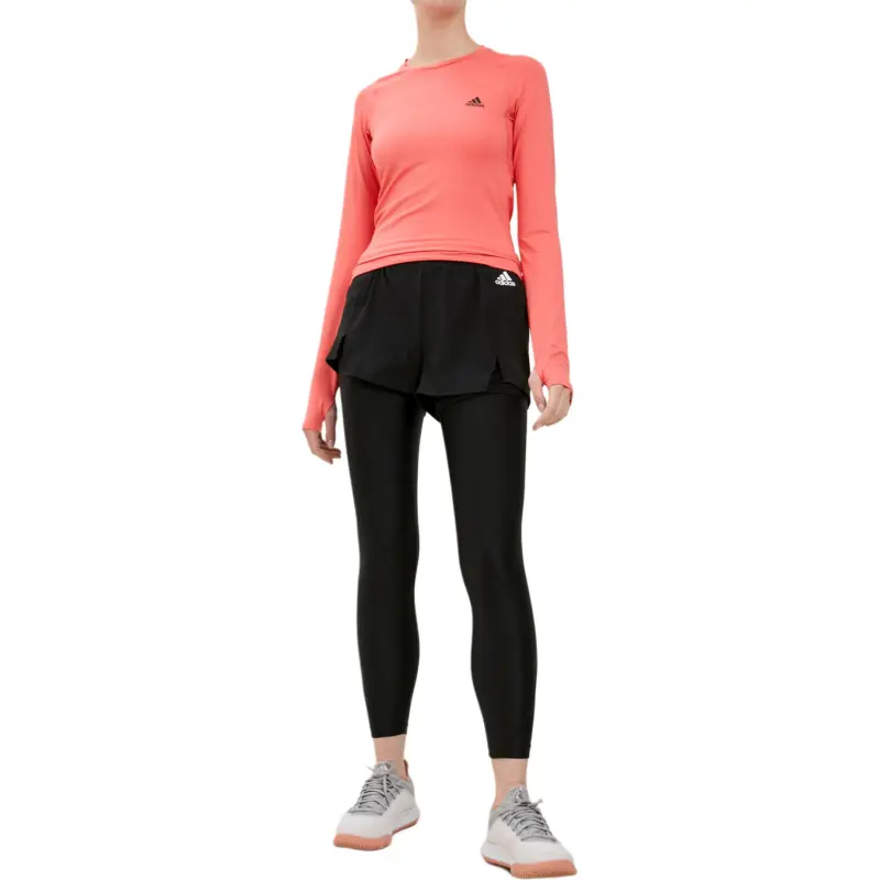 Adidas T Shirts Women's Swirl Neon Red-4