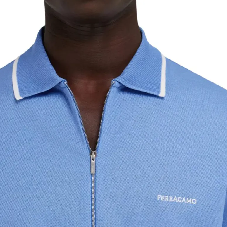 Ferragamo Zip up Polo Shirt-4