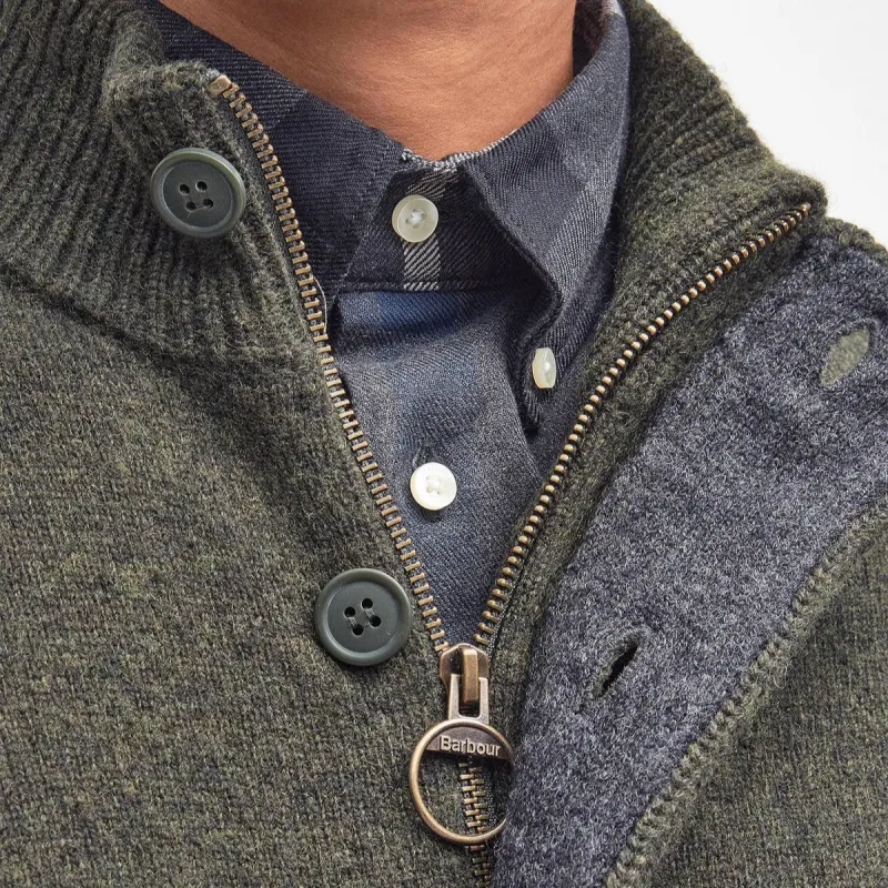 BARBOUR Logo Patch Button-Up Cardigan-6