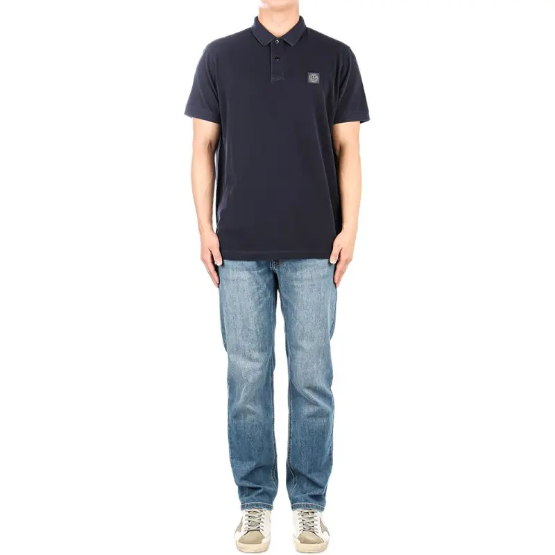 STONE ISLAND Logo Patch Short Sleeved Polo Shirt-2