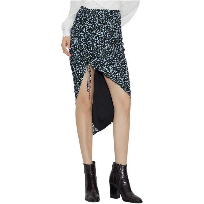 Bebe Casual Long Skirt Women's Black Blue-2