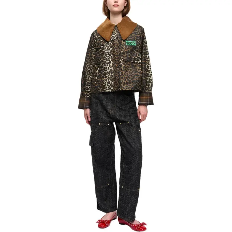 Barbour X GANNI X Barbour Co brand Jackets Women's Leopard Print-3