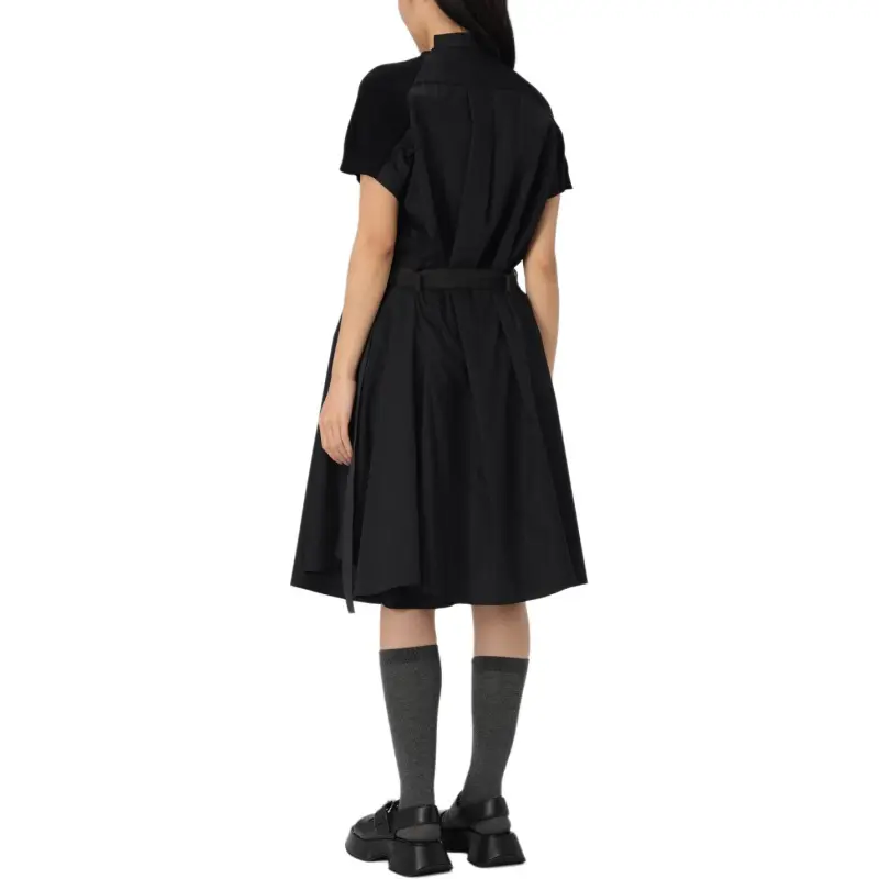 Sacai Short Sleeved Dresses Women's Black-3