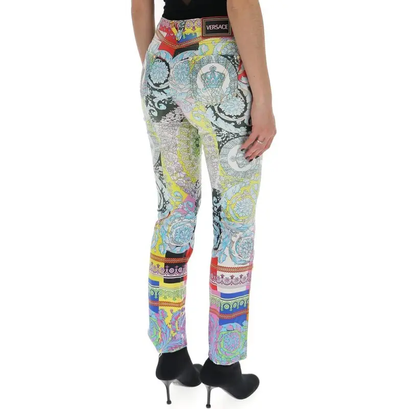 VERSACE Technicolor Barocco Print Jeans 'Multicolor'-1