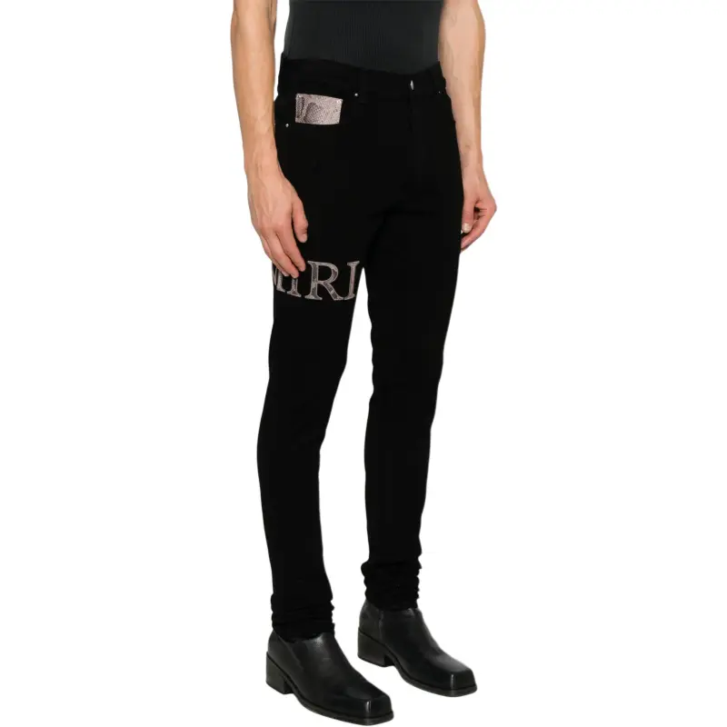 AMIRI Snake Logo Printed Skinny Jeans-3