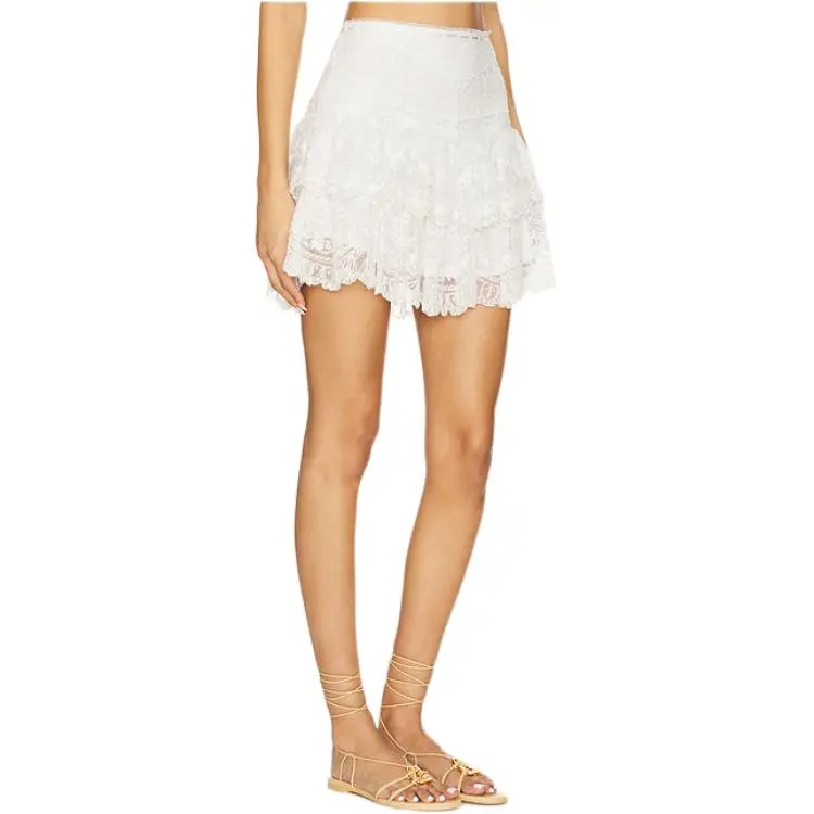 LOVESHACKFANCY Casual Short Skirts Women's White-2