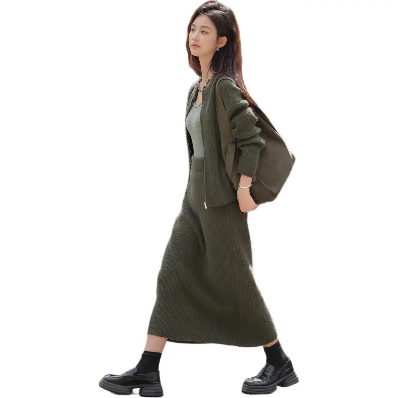 Dme Two Piece Skirt Sets Women's Clothing Sets Green-5