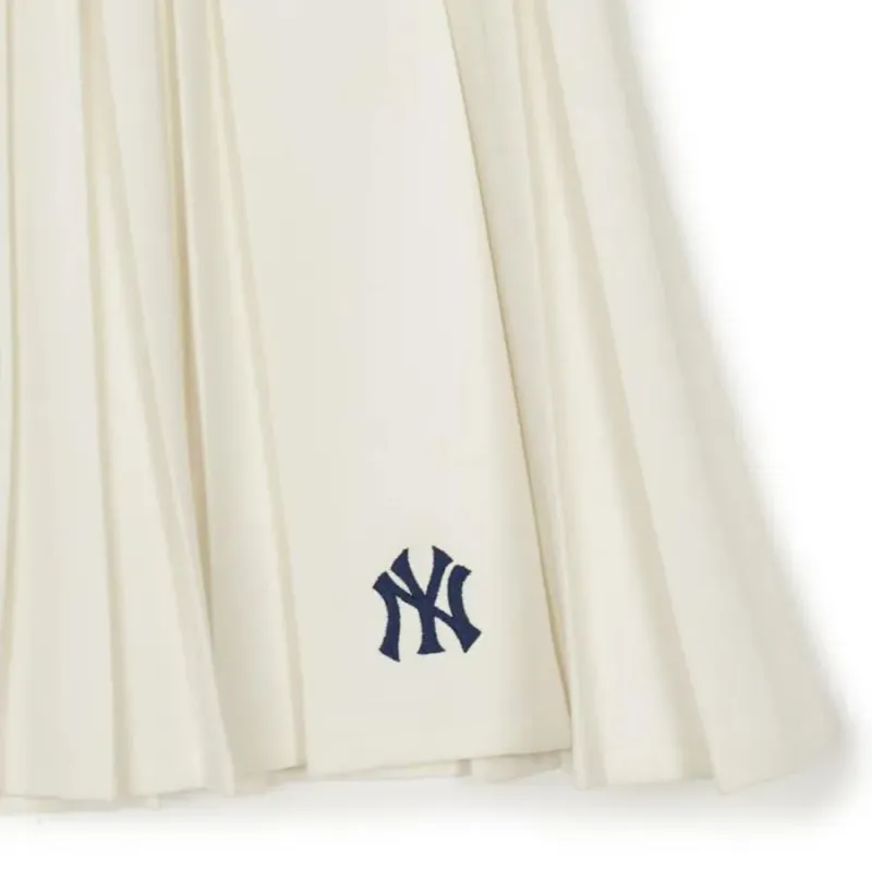 MLB New York Yankees Casual Short Skirts Women's Cream-2