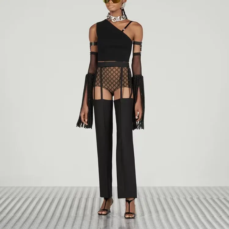 GUCCI Asymmetric Knitted Sleeveless Top-2