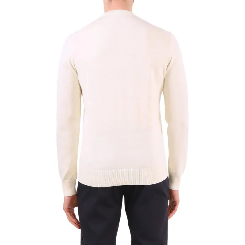 HUGO BOSS Crew Neck Sweater In Cotton And Cashmere With Logo Sweater Men's White-2