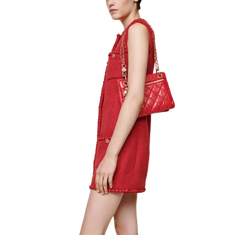 CHANEL SS22 Sleeveless Dress Women's Red-1