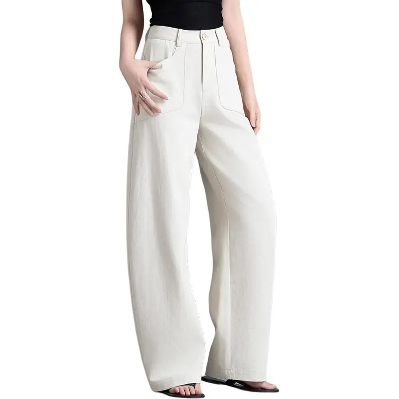 You Cow Me Pants Casual Pants Women's Ecru-3