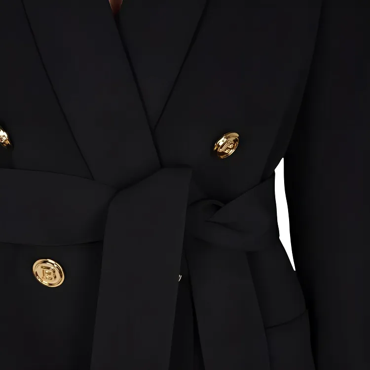 BALMAIN Double-breasted Belted Blazer-4