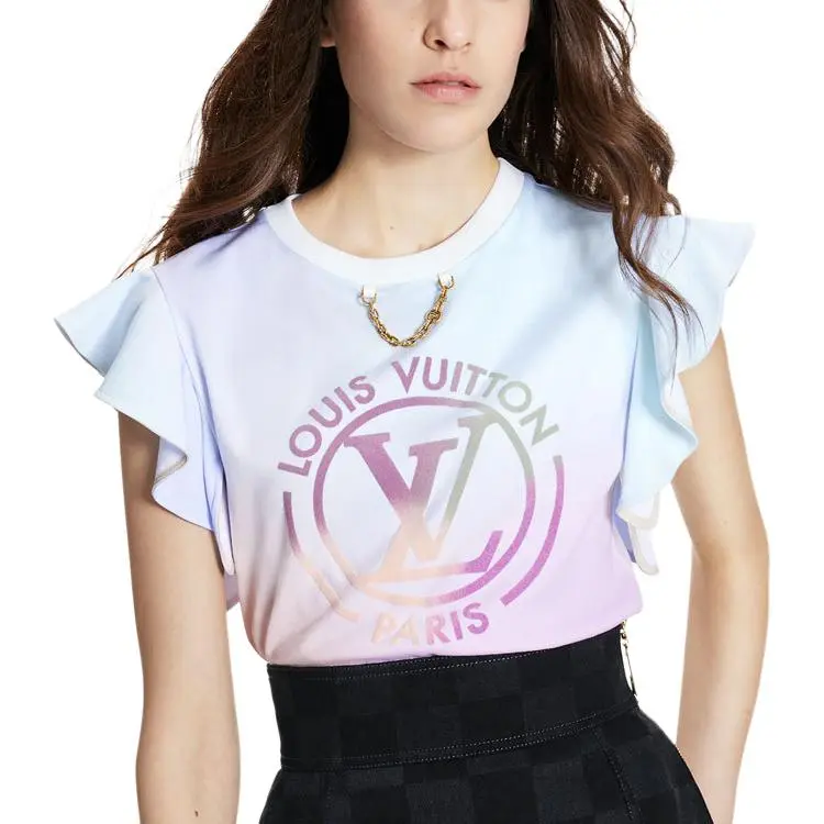 LOUIS VUITTON Gradient Lv Circle Flounce Sleeve T Shirt-2