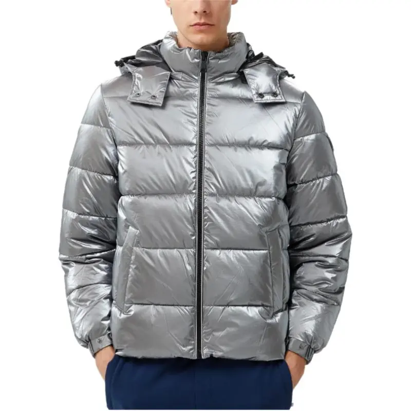 GUESS Jackets Coats Men's Silver-3