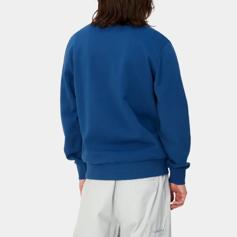 Carhartt WIP Script Embroidery Sweatshirt Men's Blue-4