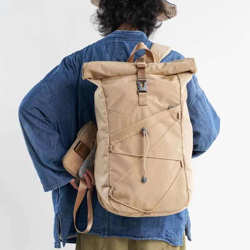 WATERFLY Nylon Backpack Unisex Khaki-3