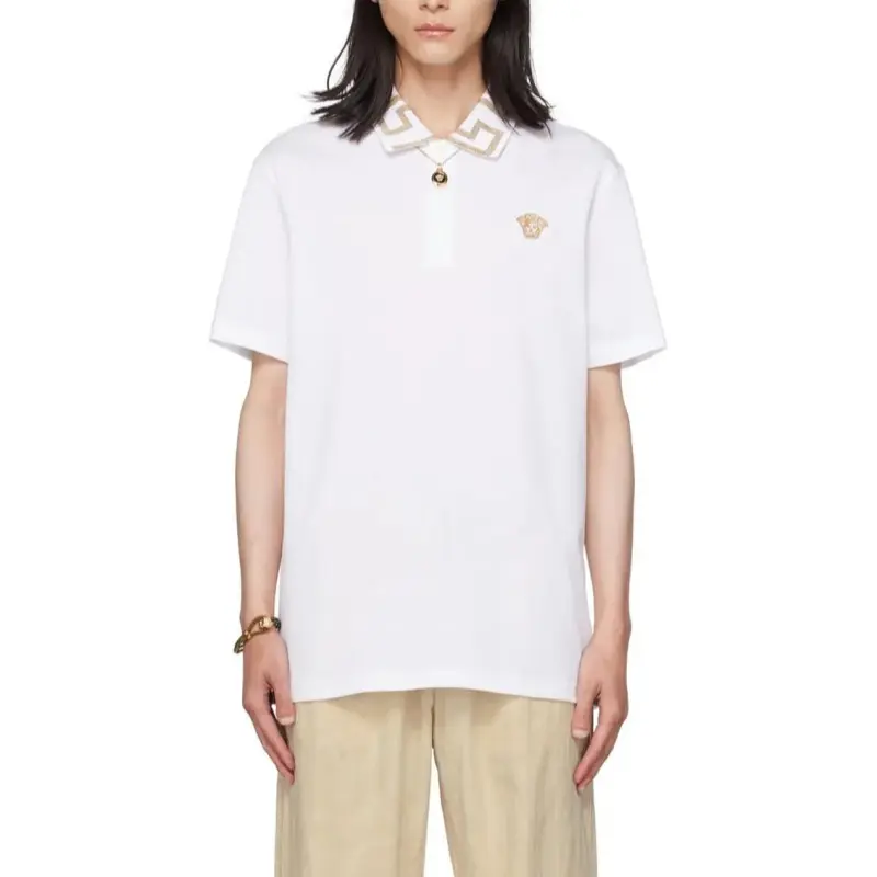 VERSACE Polo Shirts Men White-2