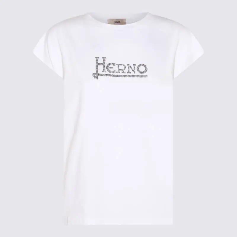 HERNO Logo Embellished Crewneck T Shirt-5