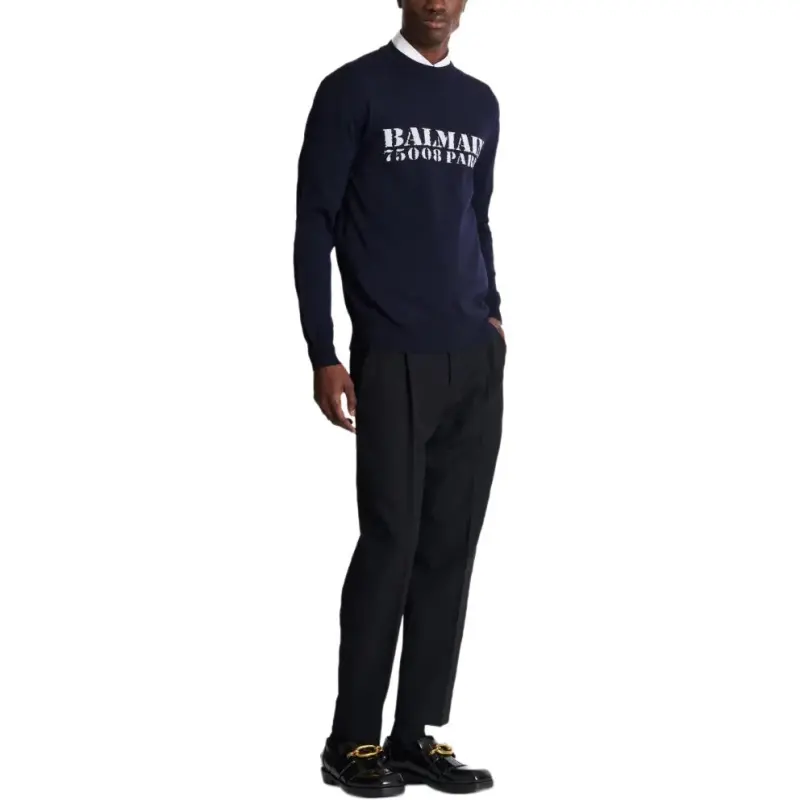 BALMAIN Logo Intarsia knit Jumper-4