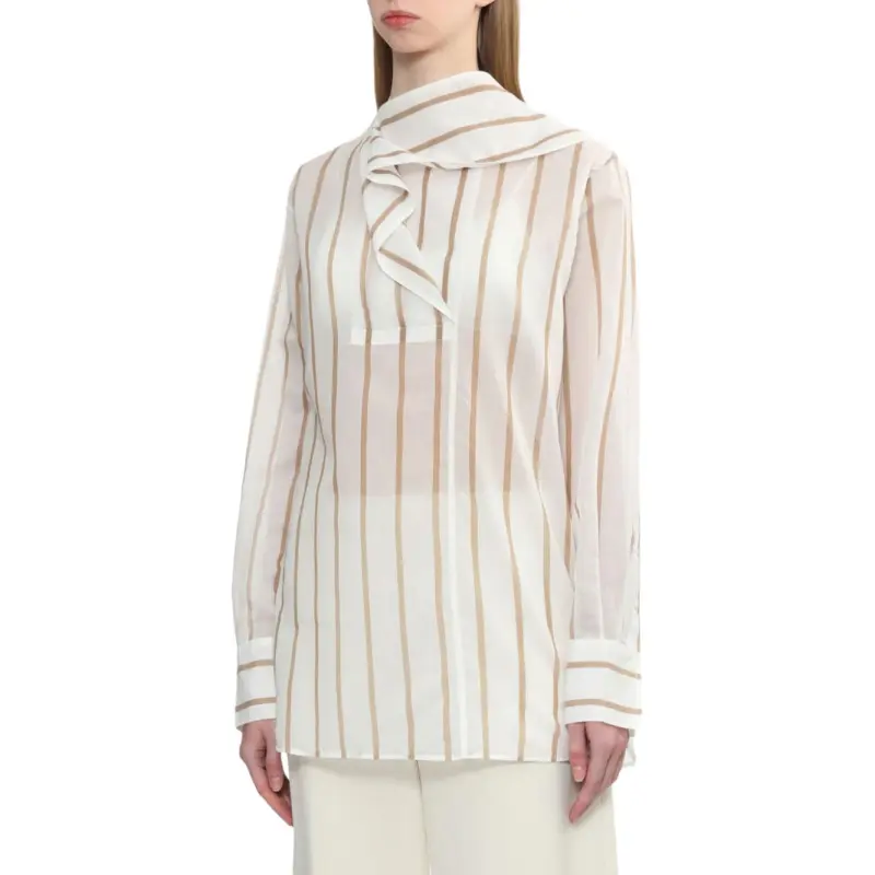 TOTEME Asymmetric Striped Shirt-2