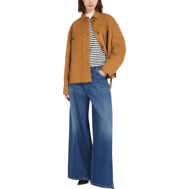 WEEKEND MaxMara Button Detailed Wide Leg Jeans-1