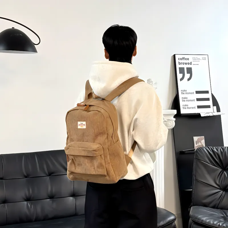 Lee Fabric Backpack Unisex Brown-3