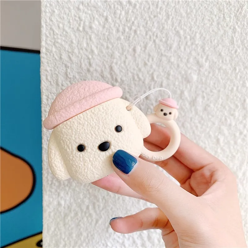 Wei Xin Compatibility With Apple AirPods 4/2/3/4th Generation/AirPods Pro/Pro 2 Silicone Teddy Dog Headphone Cases-2