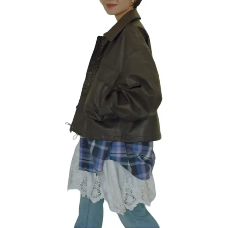 FREAK'S STORE Leather Jacket Women's Brown-1