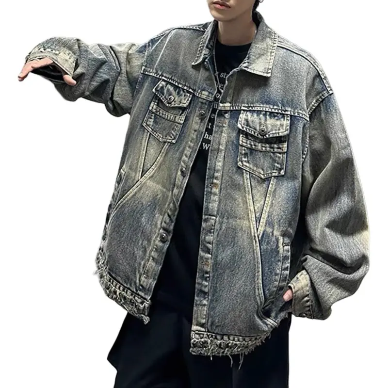 NHZN Denim Jackets Women's Vintage Blue-3