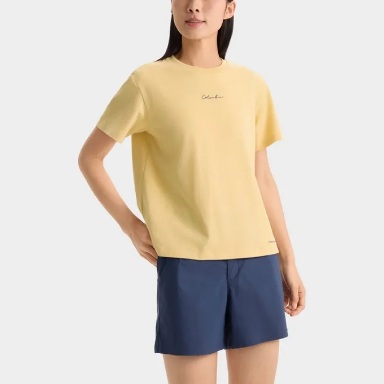 Columbia T Shirt Women's Yellow-3
