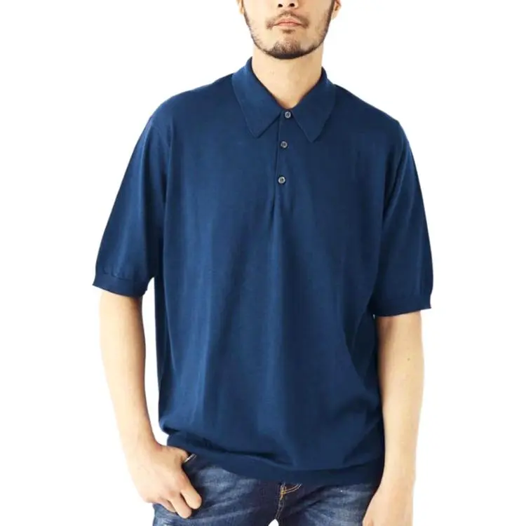 JOHN SMEDLEY Polo Shirts Men Marine Blue-3