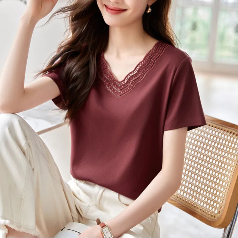 Mo Han Yi Mei T-Shirt Women's Cherry Red-2
