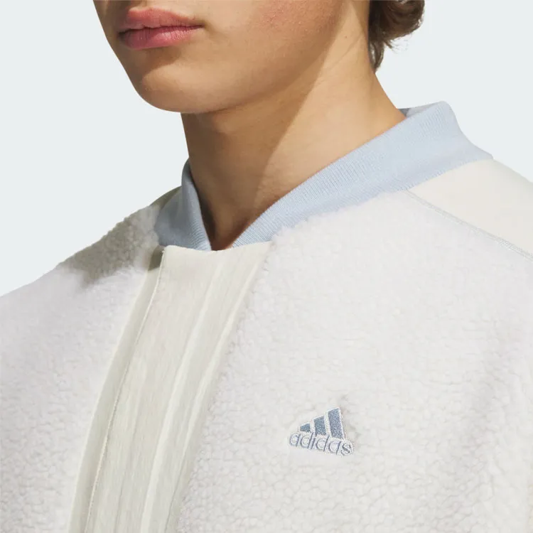 Adidas Velvet Jackets Men Pink White-4