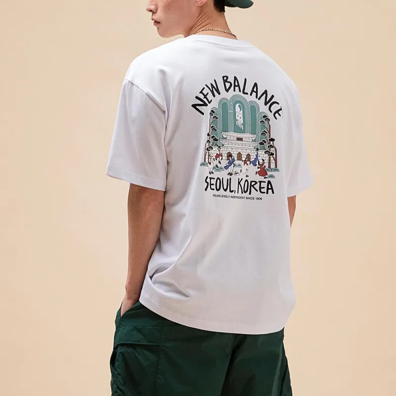 New Balance SEMI OVER FIT T Shirt Men's White-5