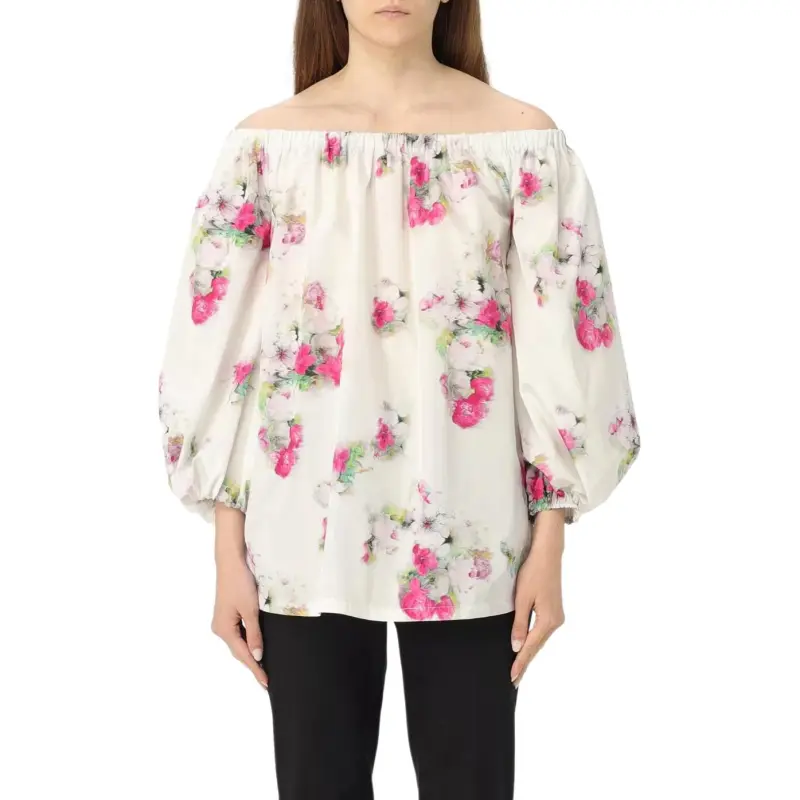 MaxMara Studio Floral Patterned Off Shoulder Top-2