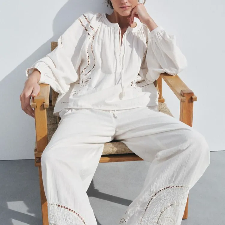 ZARA ZW Series Shirt Women's Raw White-3