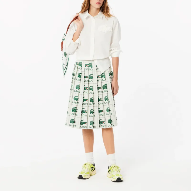 LACOSTE Embroidered Pleated Skirt-2
