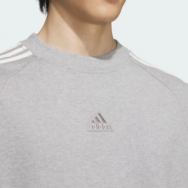 Adidas T Shirt Unisex Medium Heather Gray-3
